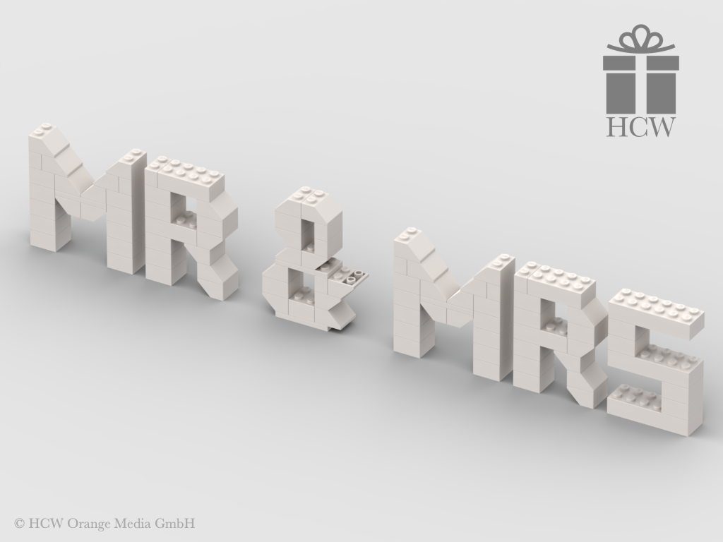 Mr & Mrs Slogan aus LEGO® Steinen 7x2