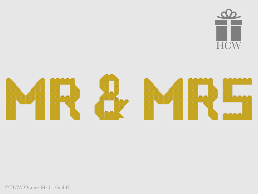 Mr & Mrs Slogan aus LEGO® Steinen 7x2