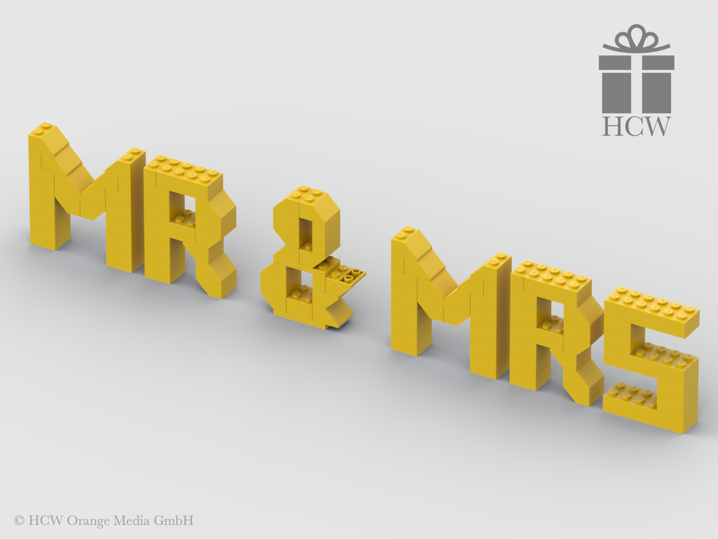 Mr & Mrs Slogan aus LEGO® Steinen 7x2