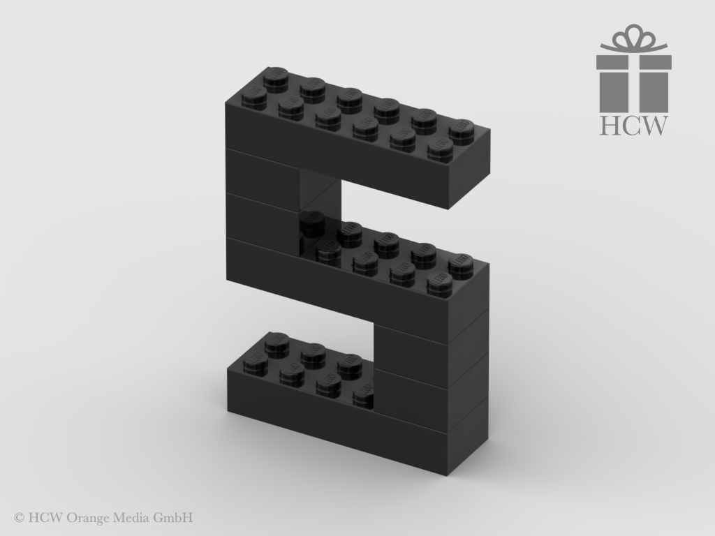 Buchstabe S aus LEGO® Steinen (Höhe 7 Steine)