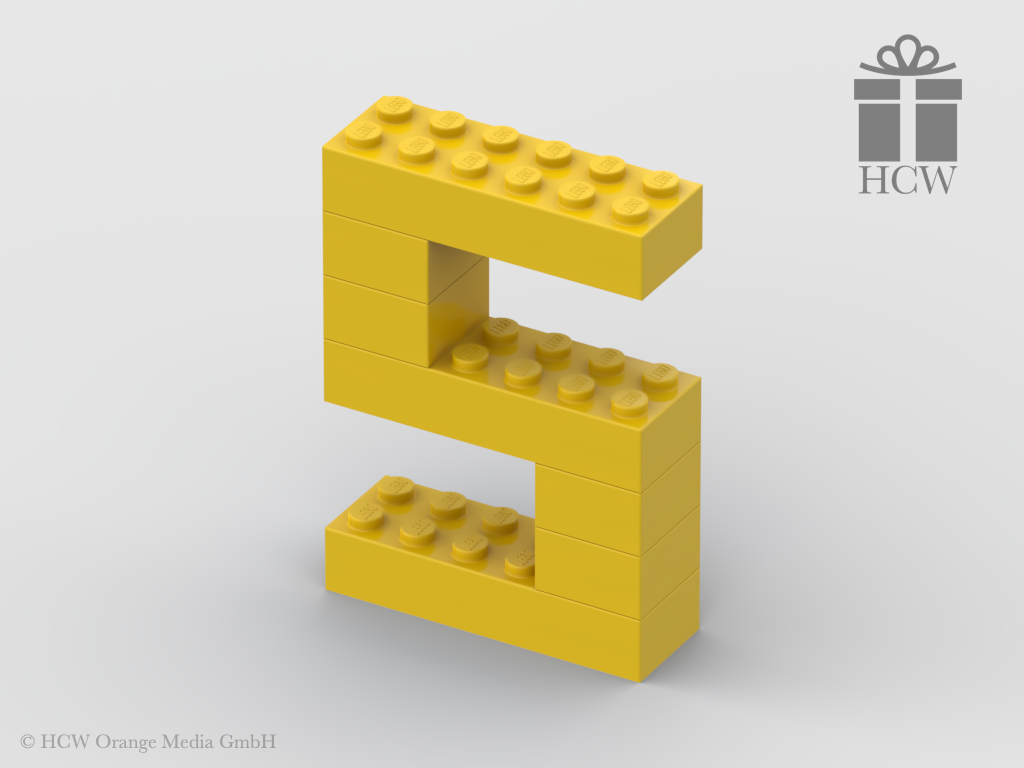 Buchstabe S aus LEGO® Steinen (Höhe 7 Steine)