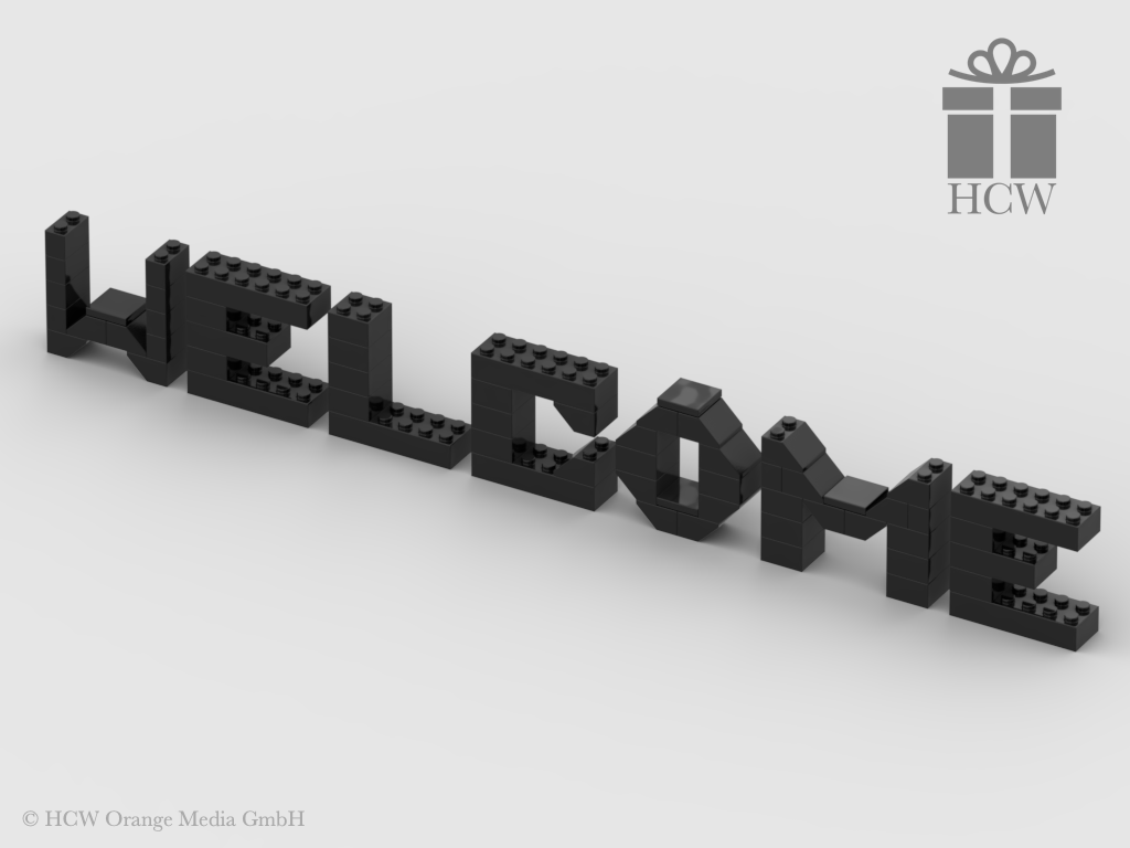 Welcome Slogan aus LEGO® Steinen (Höhe 5 Steine)