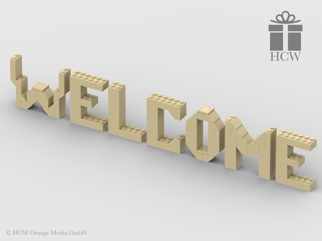 Welcome Slogan aus LEGO® Steinen (Höhe 7 Steine)